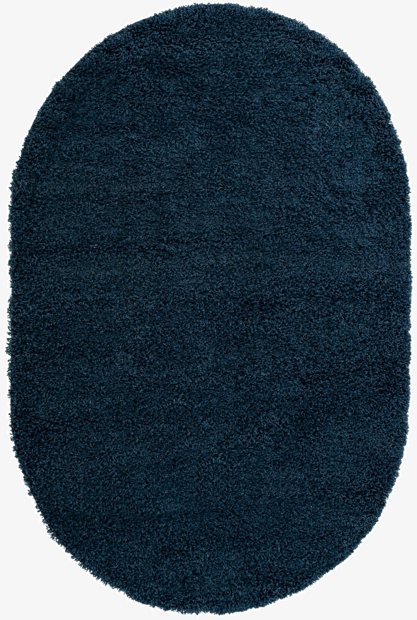  5' 3 x 8' Solid Shag Oval Rug