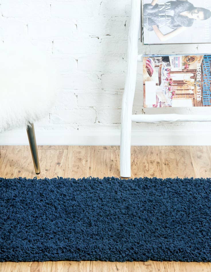 Detail image of  2' 7 x 16' 5 Solid Shag Runner Rug