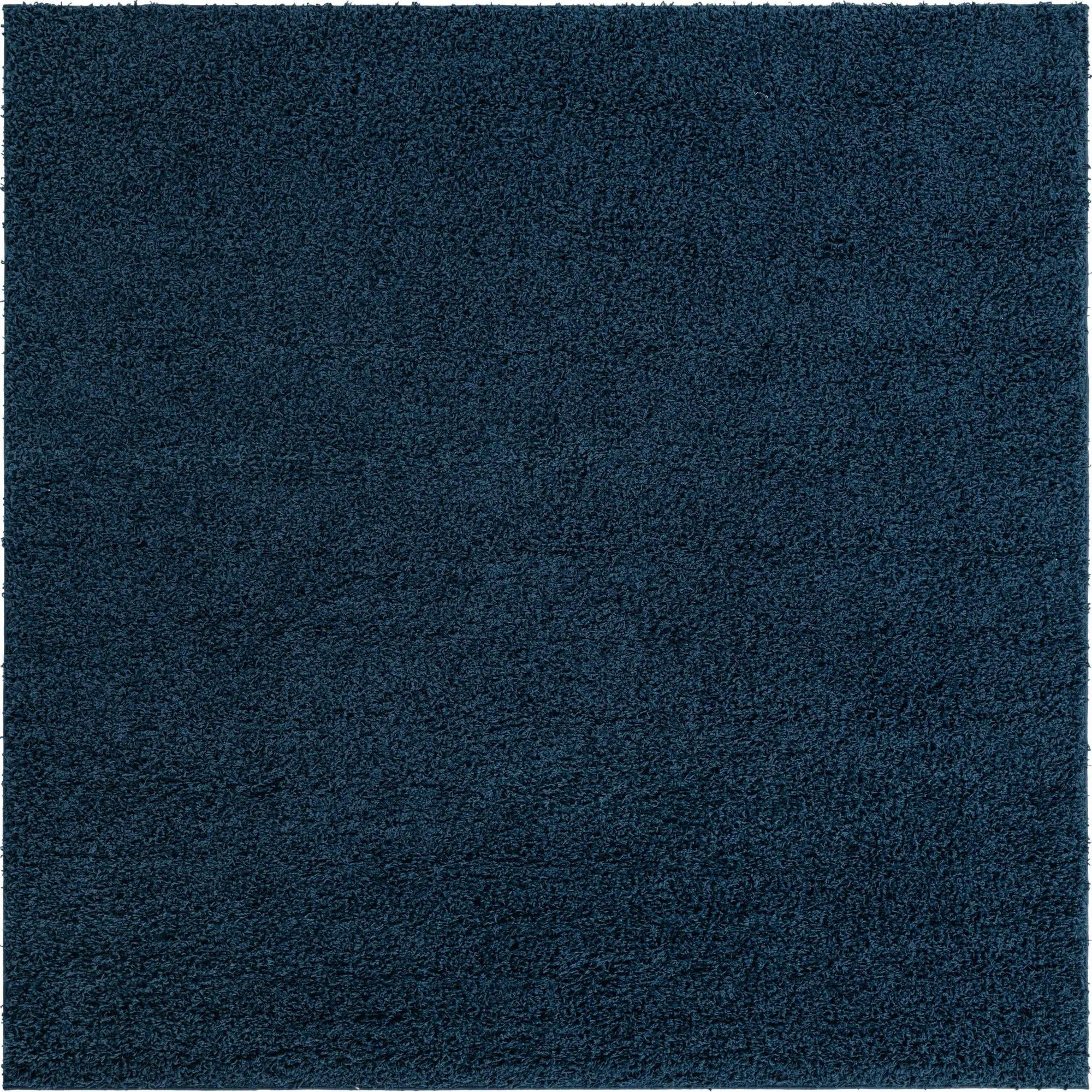 Sapphire Blue 8' x 8' Solid Shag Square Rug | Rugs.com