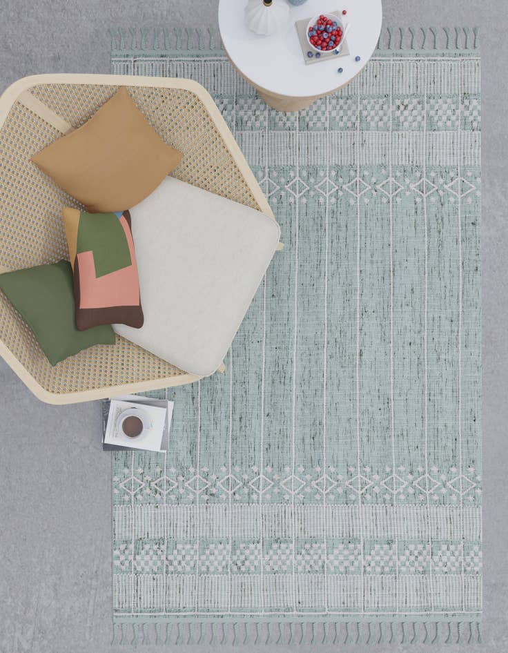 Detail image of  10' x 14' 1  Washable Eco Bohemian Indoor / Outdoor Rug