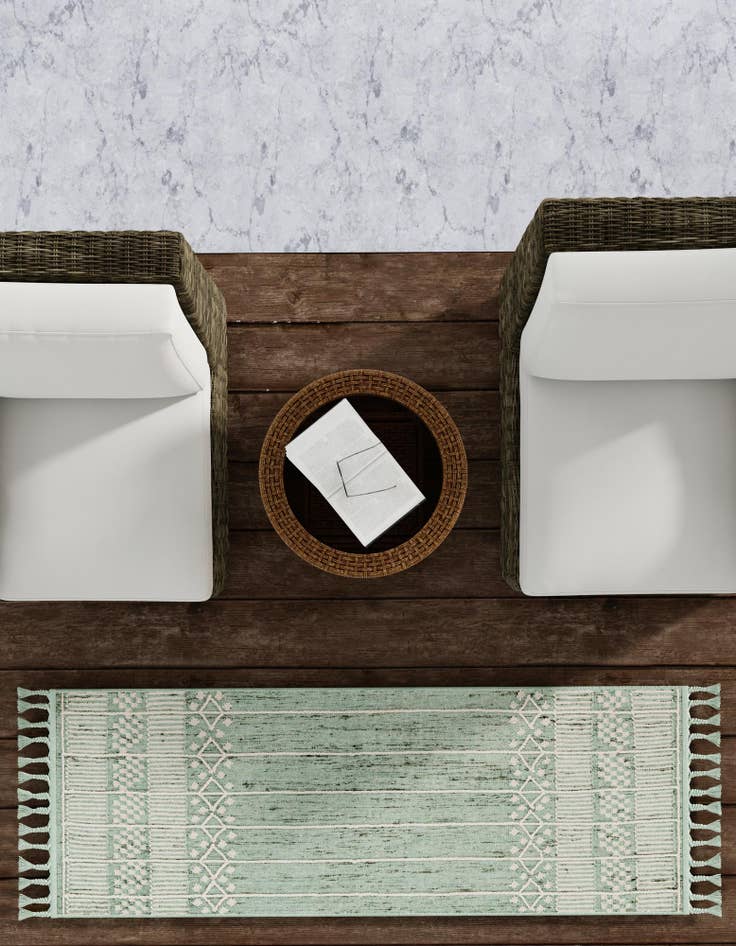 Detail image of  2' 2 x 8' 2  Washable Eco Bohemian Indoor / Outdoor Runner Rug