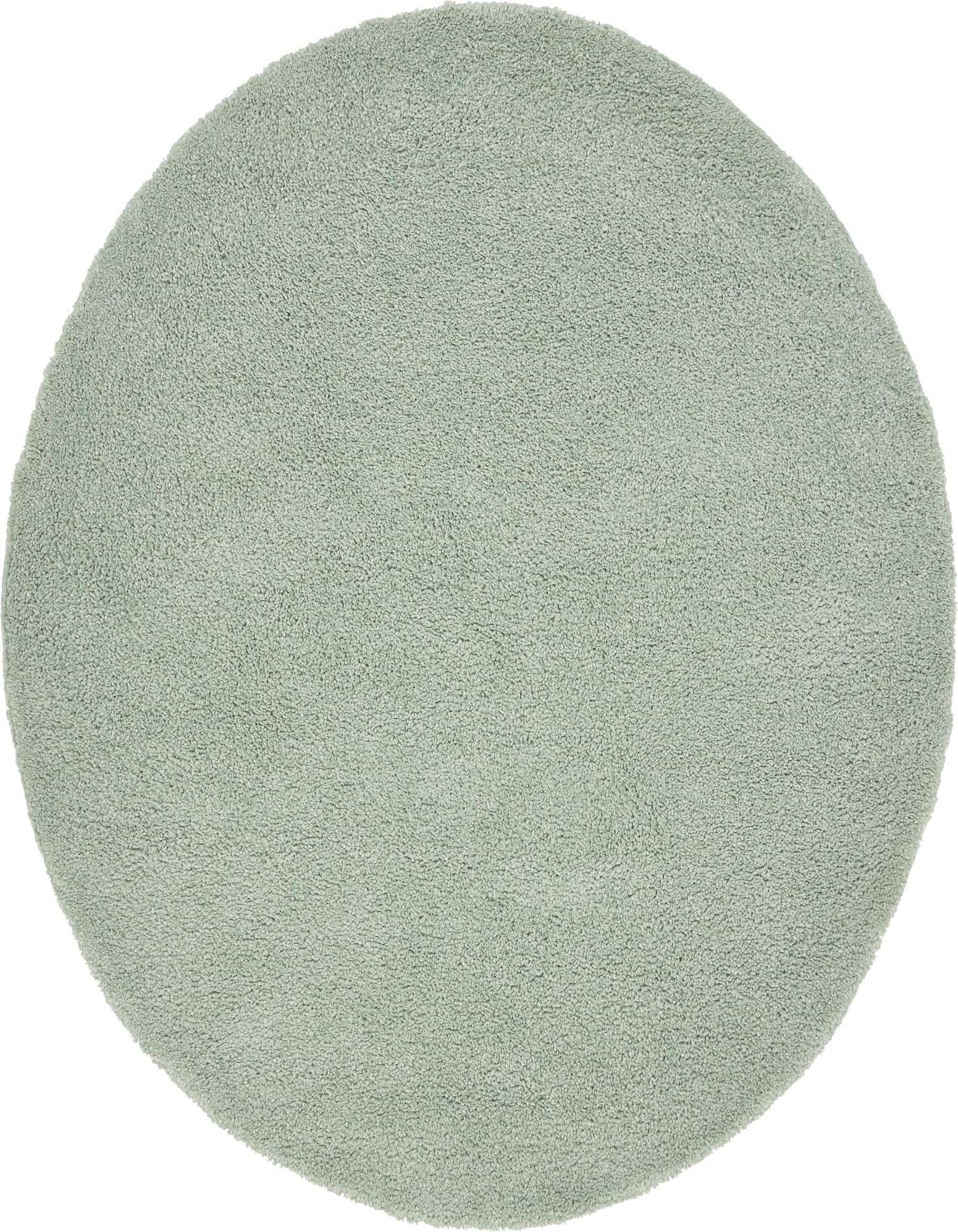 A 6' 0 round blue minimalist rug with a textured pile, perfect for adding comfort to any indoor space.