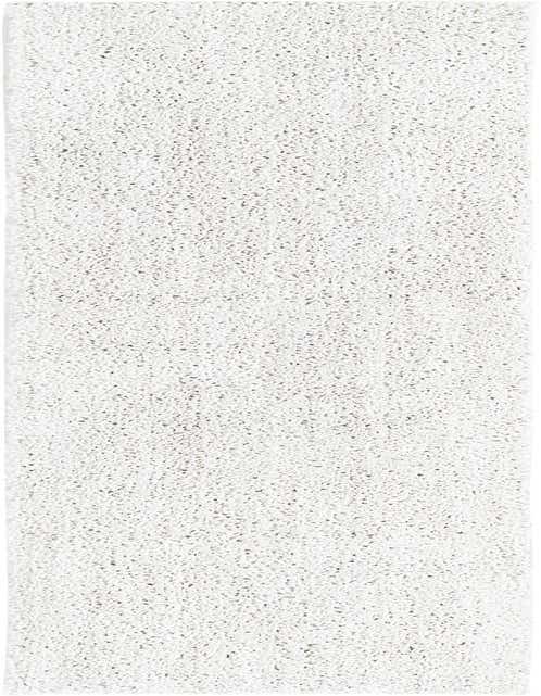 An 8 ft runner rug from the Jill Zarin Shaggy Chic collection, featuring a solid ivory and cream shag pile, perfect for a hallway.