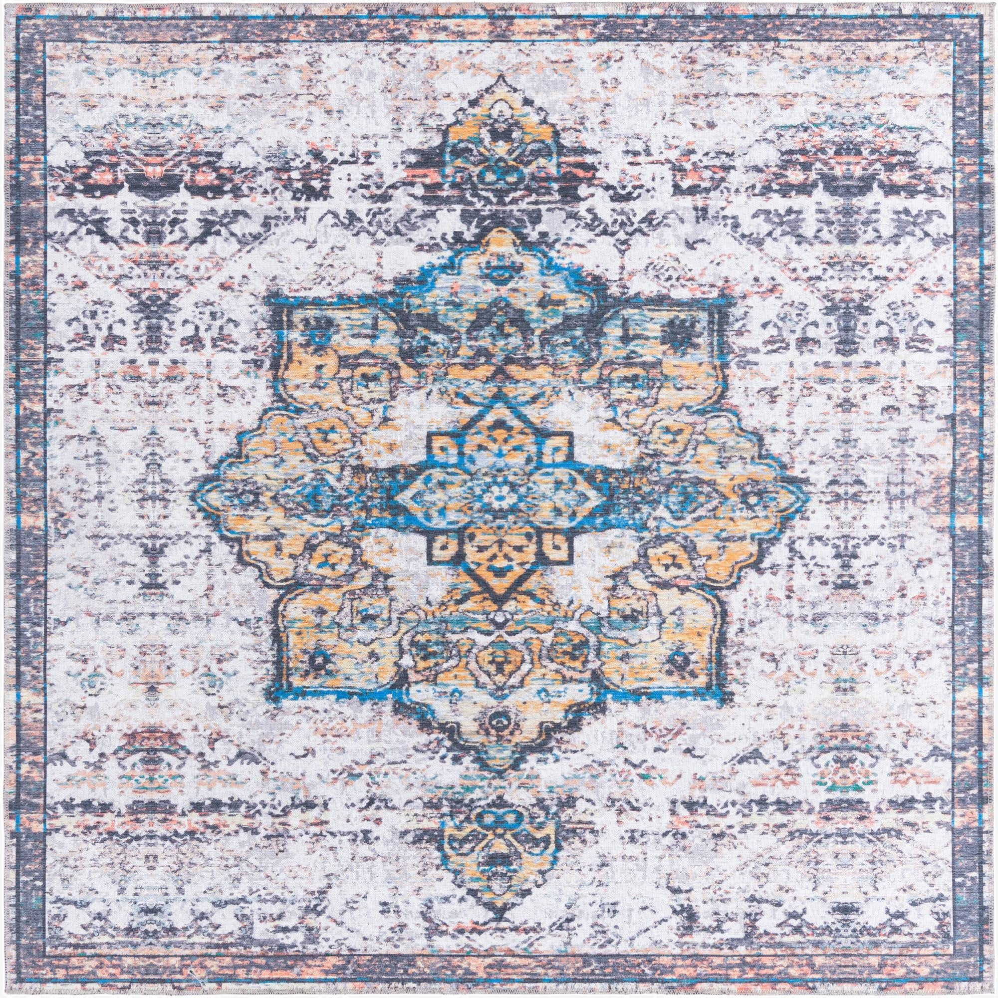  7' 10 x 7' 10  Washable Francesca Square Rug