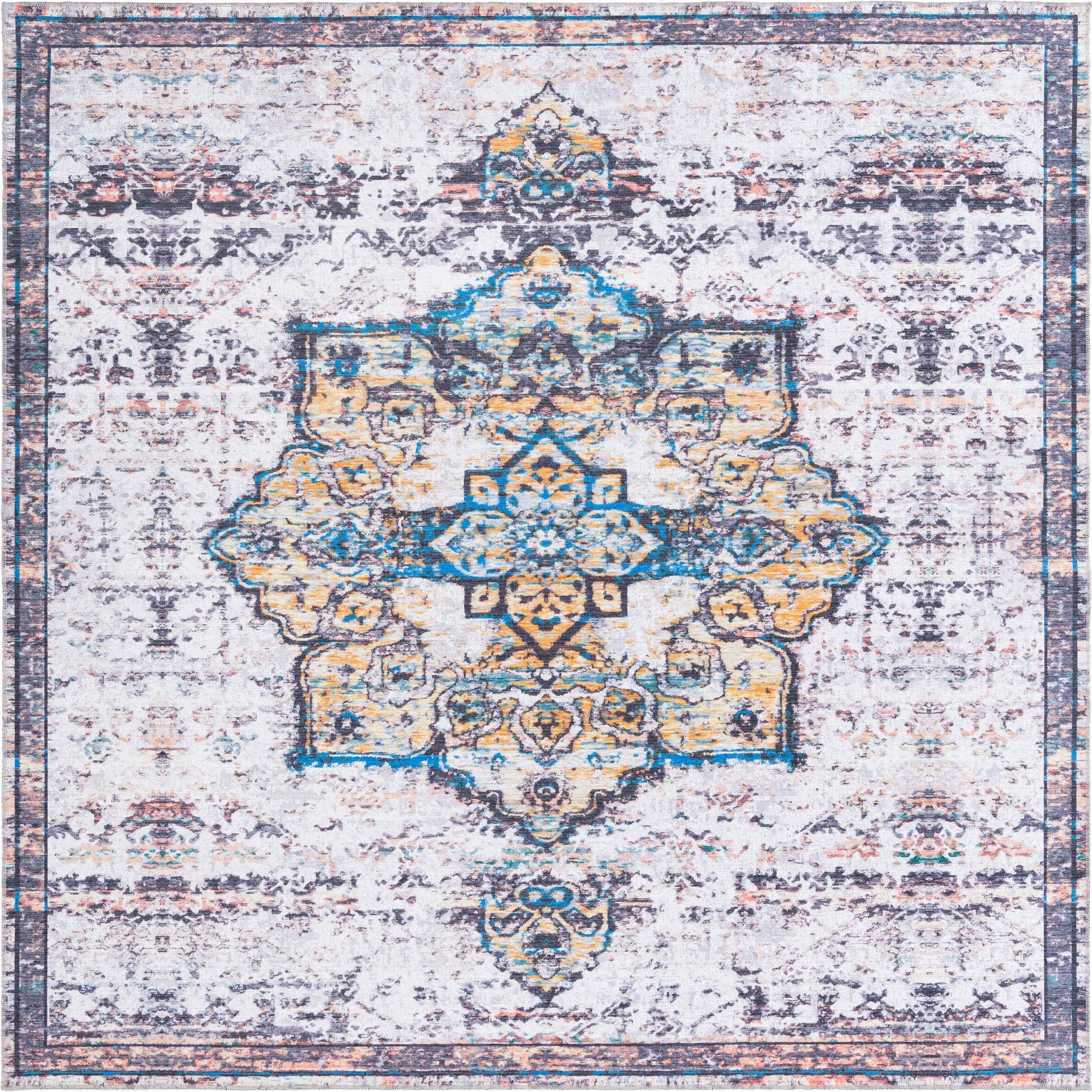  10' 6 x 10' 6  Washable Francesca Square Rug