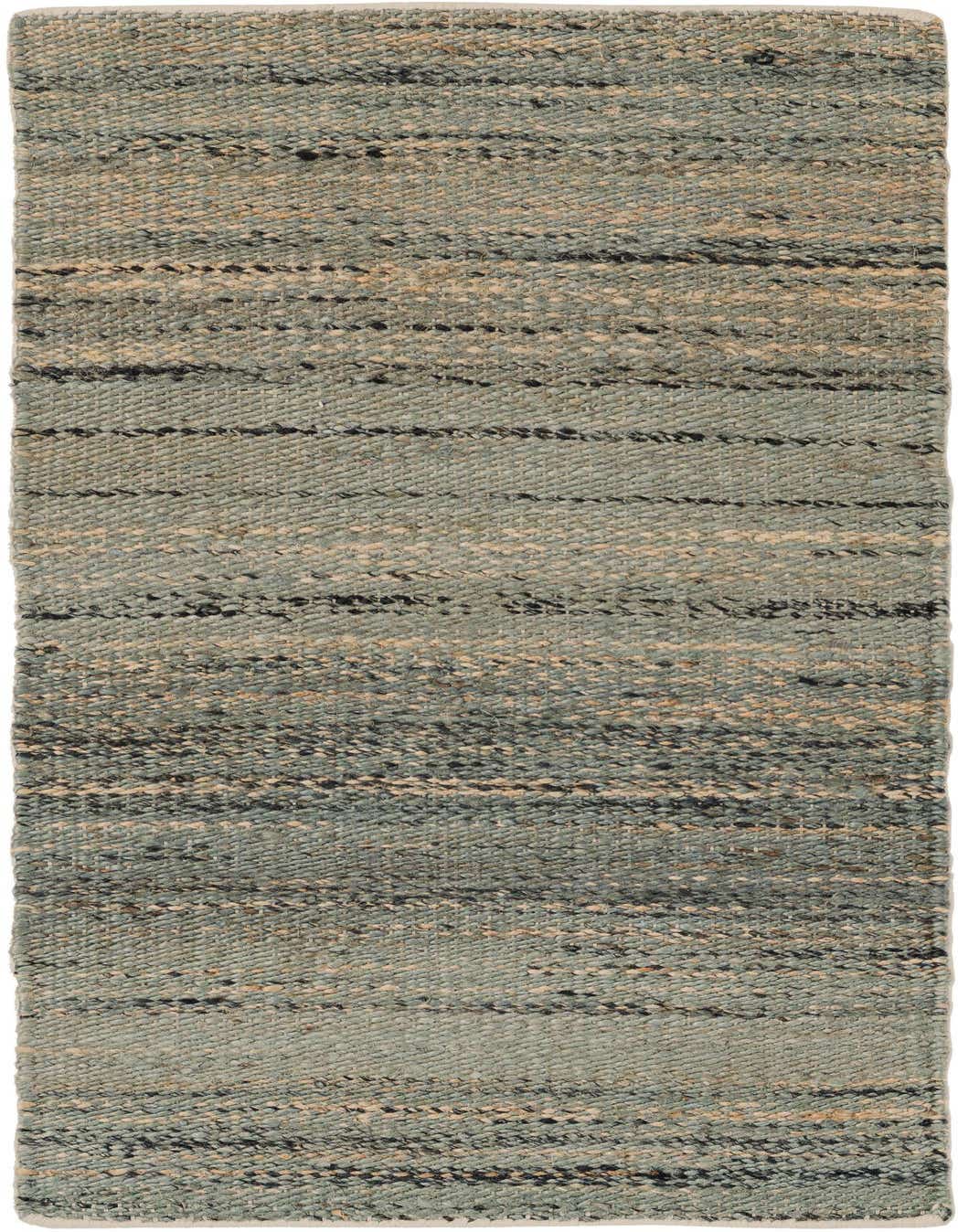 A 4 Ft runner rug with a rustic, modern solid pattern in shades of blue, ivory, and cream, featuring a textured flatweave.