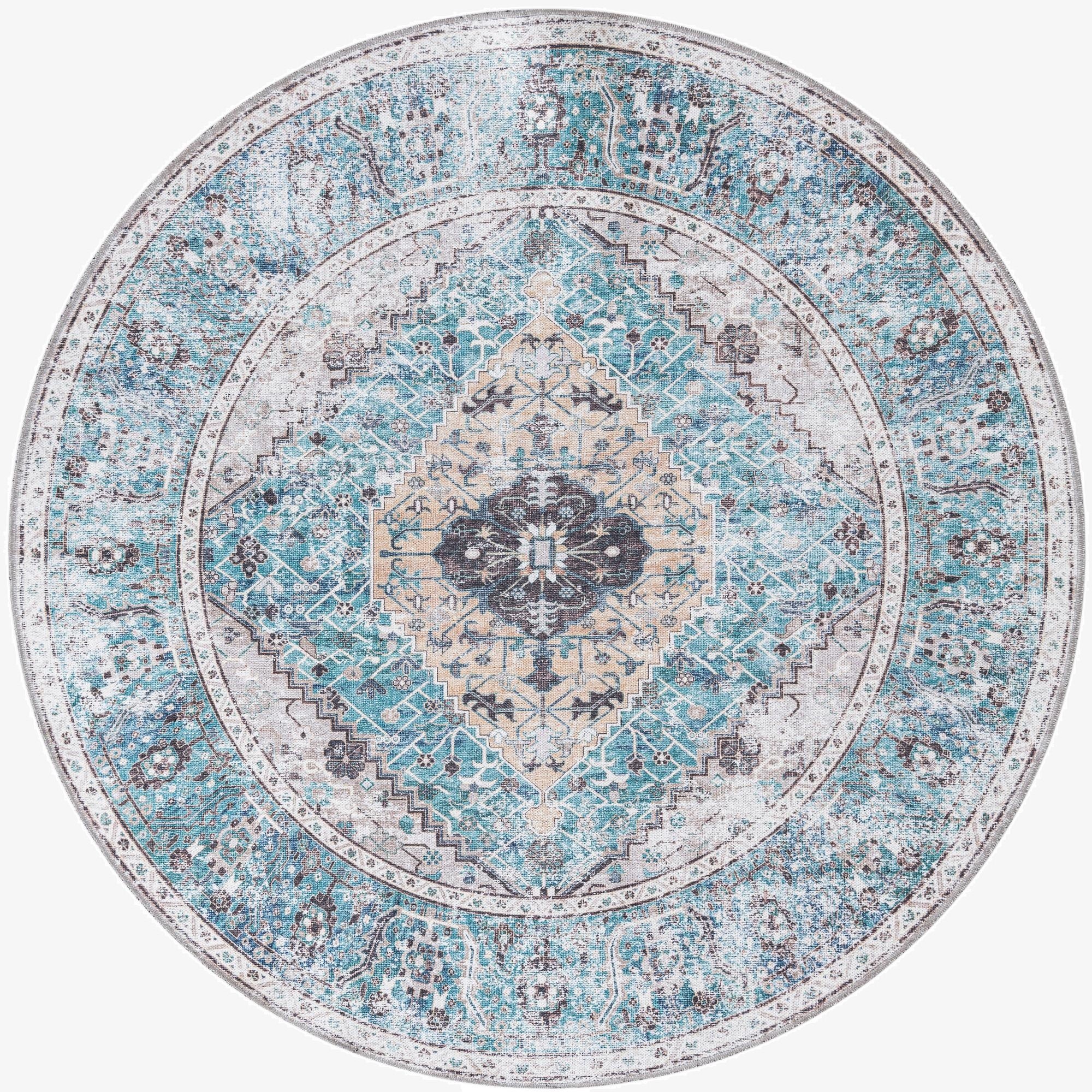  7' 10 x 7' 10  Washable Yara Round Rug