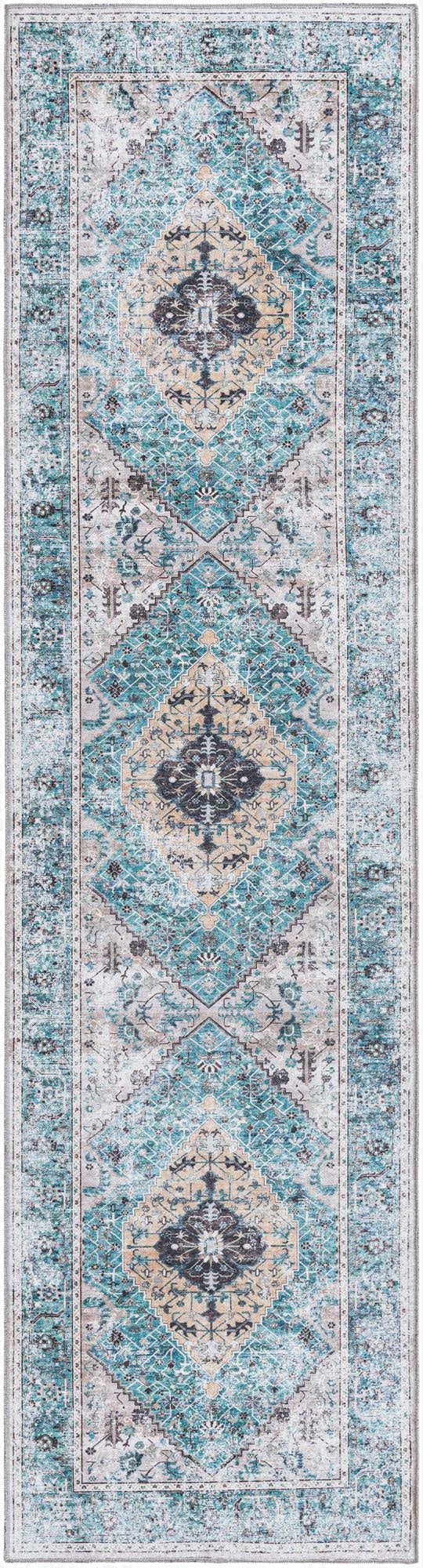  2' 7 x 10'  Washable Yara Runner Rug