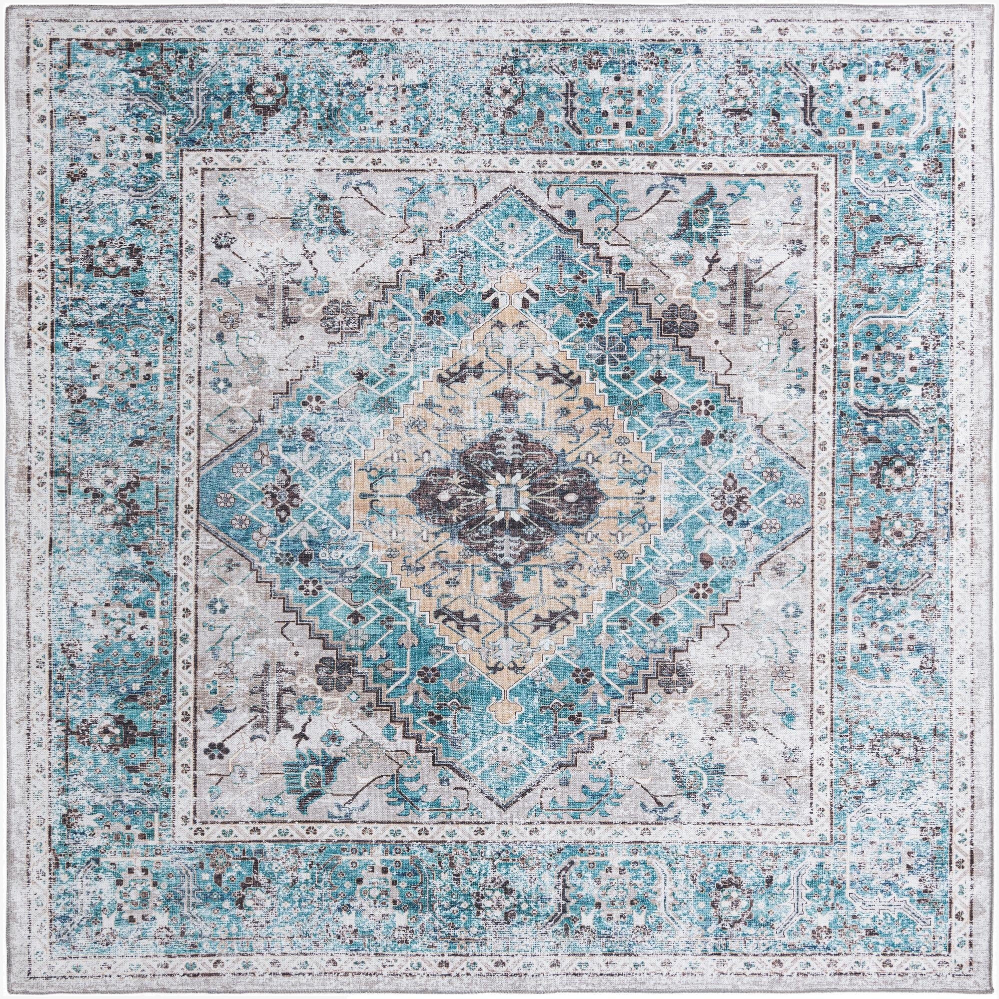  7' 10 x 7' 10  Washable Yara Square Rug