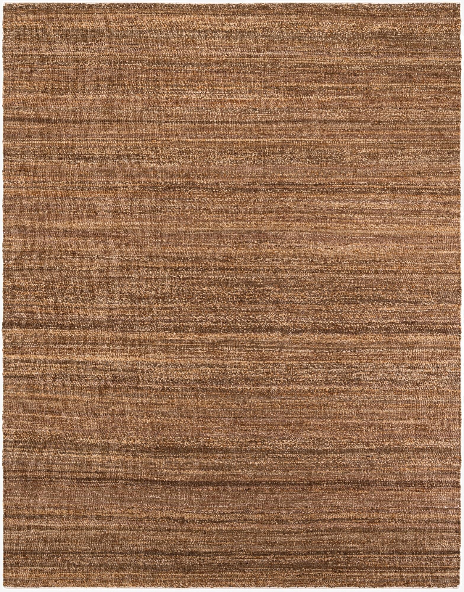 A 9x12 rectangular brown jute and wool blend rug with a textured, flatweave surface, ideal for a living room or office.