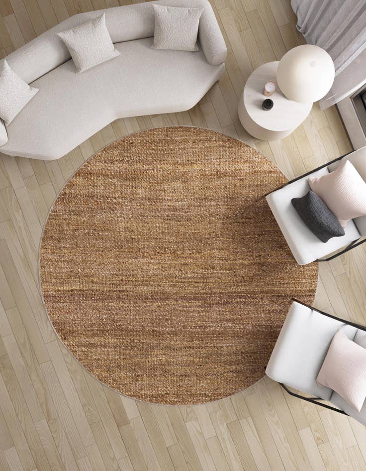 Detail image of  5' 3 x 5' 3  Hand Woven Palm Beach Jute Round Rug