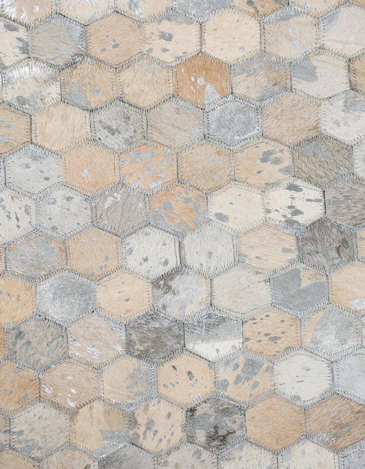 Detail image of  5' 2 x 7' 10 Cowhide Leather Rug