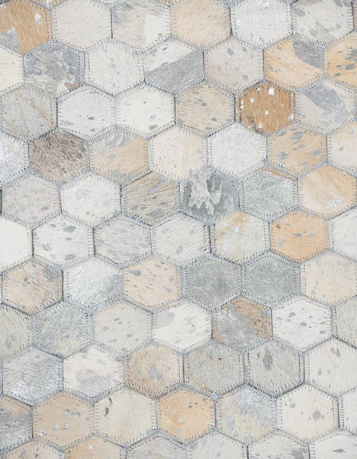 Detail image of  5' 1 x 7' 10 Cowhide Leather Rug