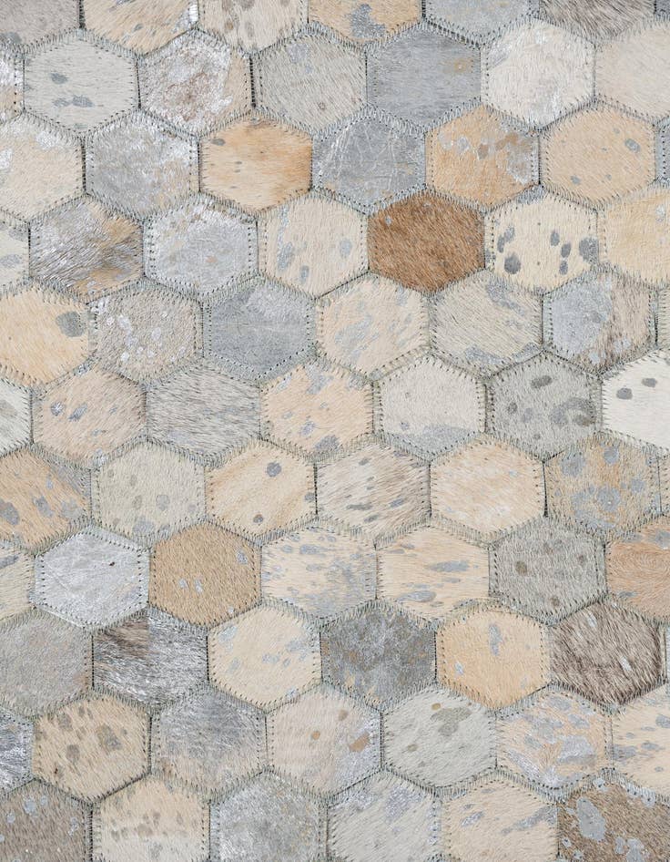 Detail image of  5' 1 x 8' Cowhide Leather Rug