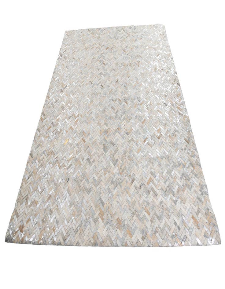 Detail image of  8' 1 x 9' 9 Cowhide Leather Rug