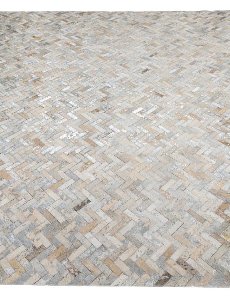 Detail image of  8' 1 x 9' 9 Cowhide Leather Rug