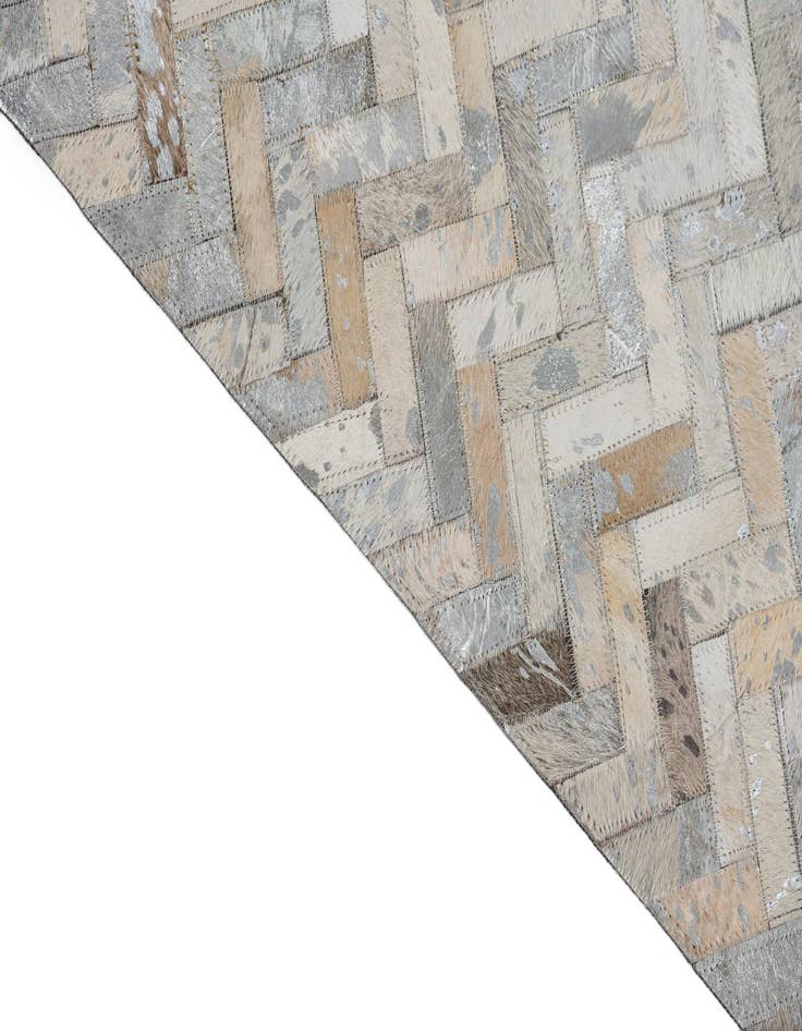 Detail image of  8' 1 x 9' 9 Cowhide Leather Rug