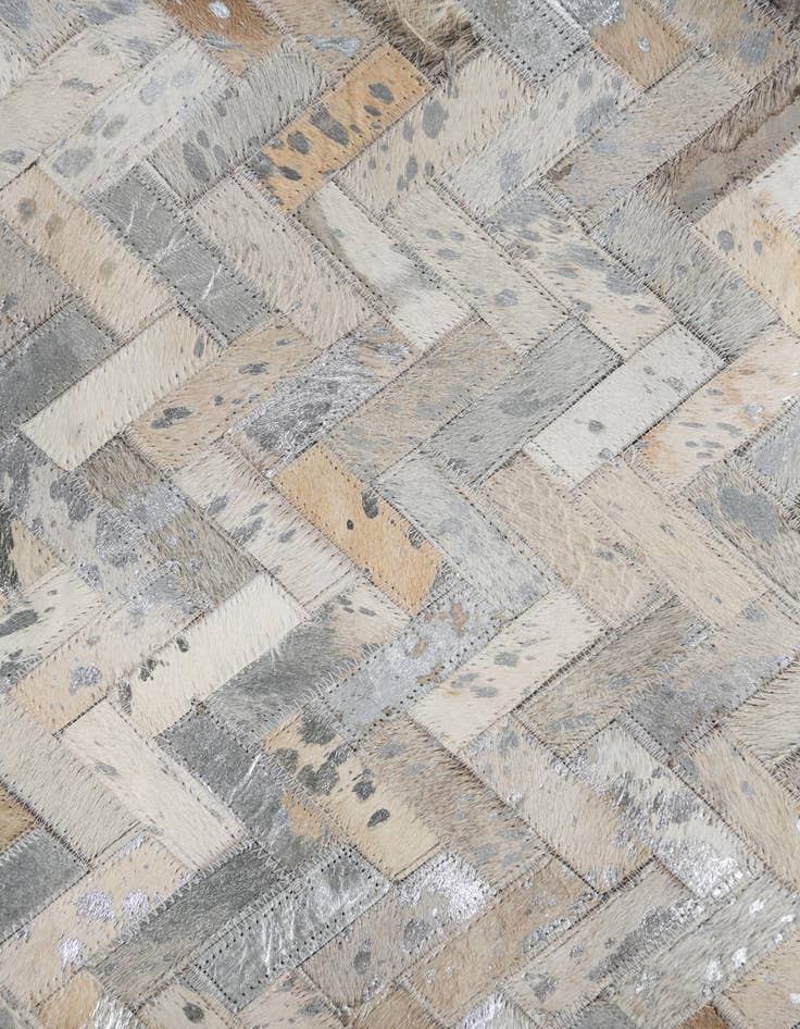 Detail image of  8' 1 x 9' 9 Cowhide Leather Rug