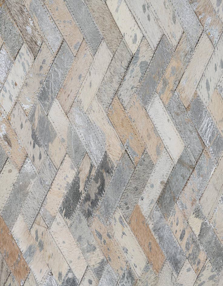 Detail image of  8' 1 x 9' 9 Cowhide Leather Rug