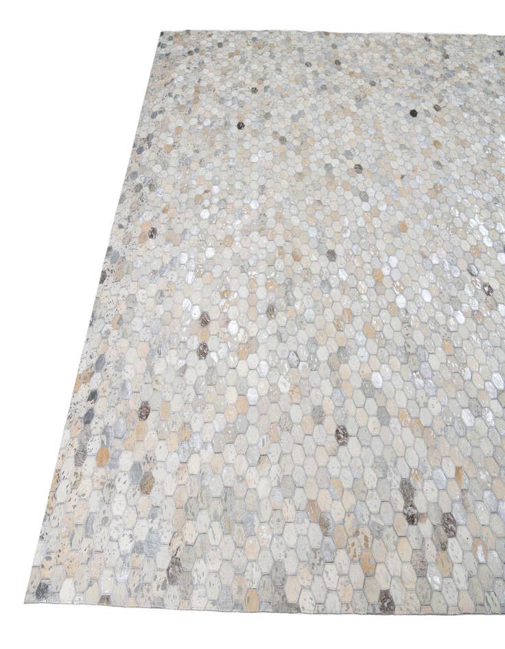 Detail image of  8' 1 x 9' 9 Cowhide Leather Rug