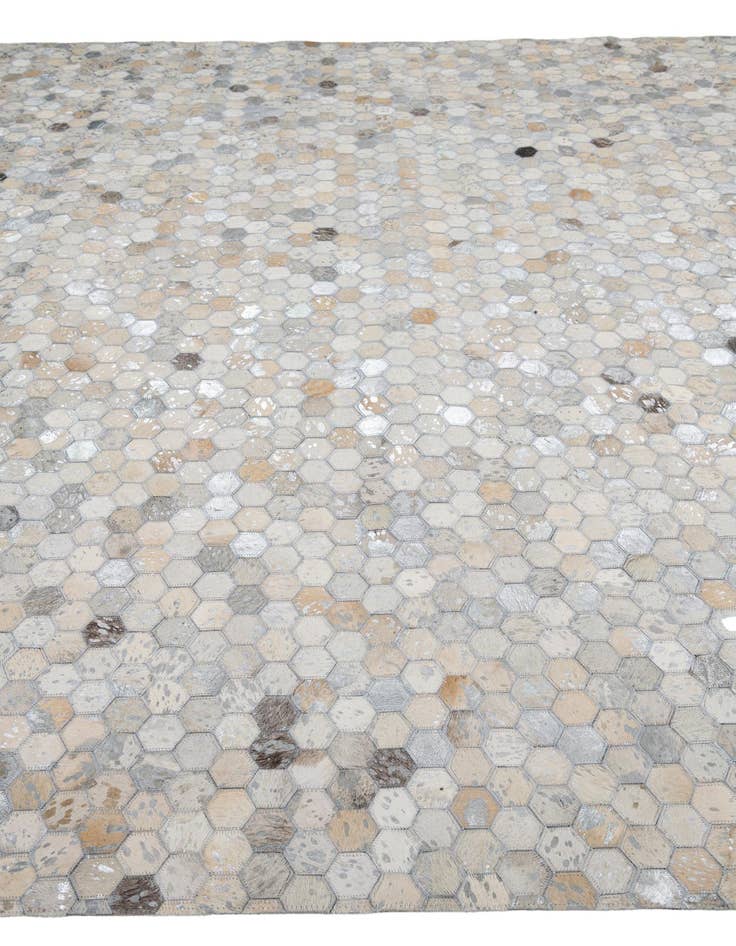 Detail image of  8' 1 x 9' 9 Cowhide Leather Rug