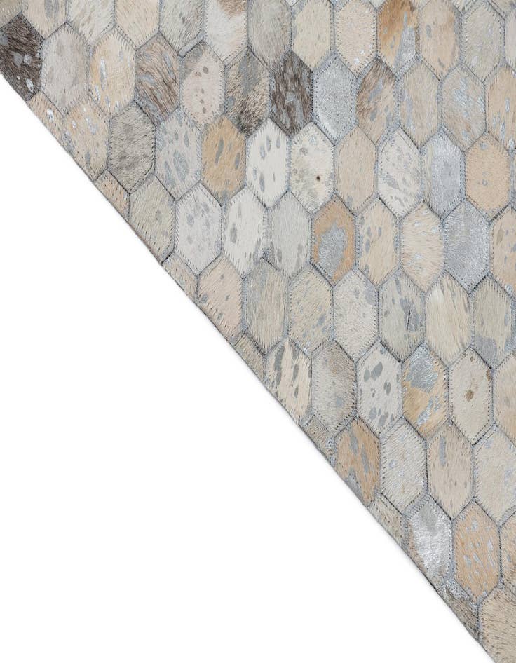 Detail image of  8' 1 x 9' 9 Cowhide Leather Rug