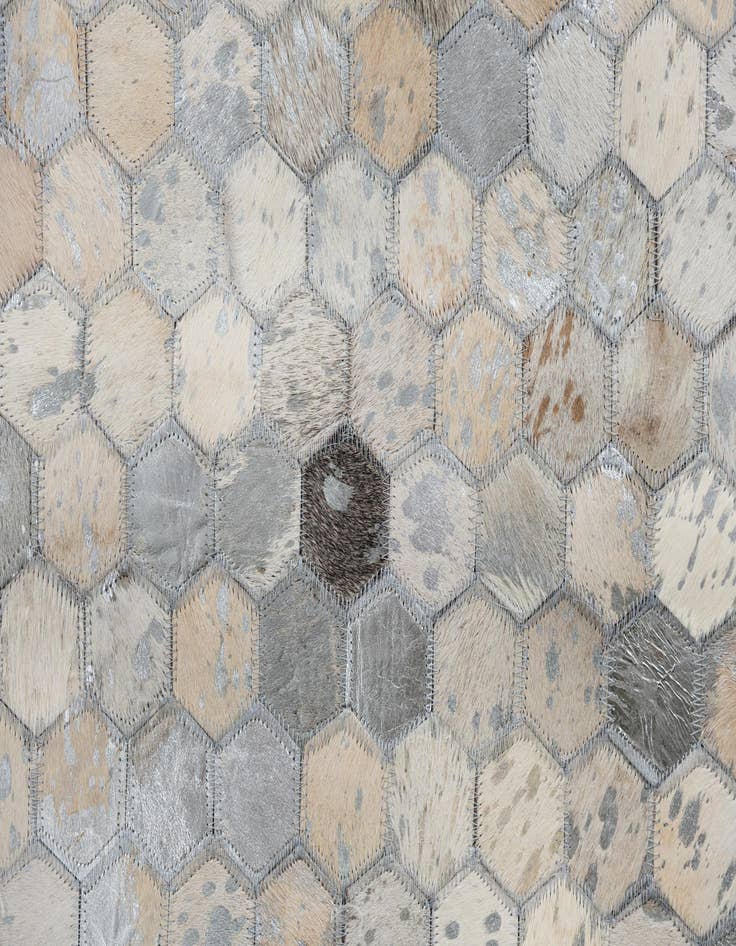 Detail image of  8' 1 x 9' 9 Cowhide Leather Rug