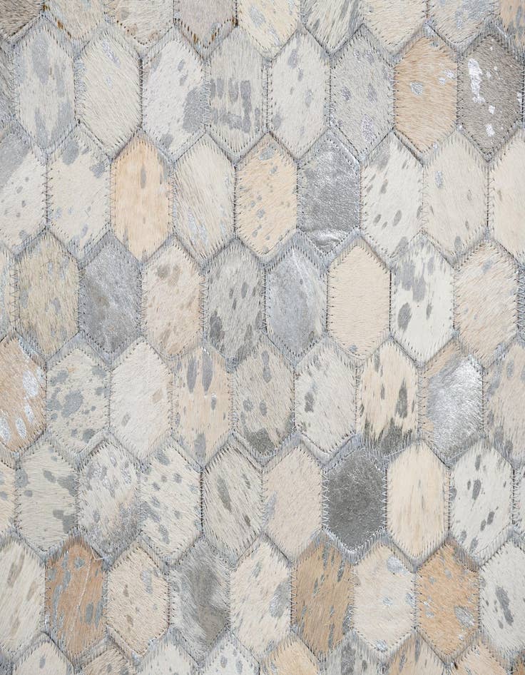 Detail image of  8' 1 x 9' 9 Cowhide Leather Rug