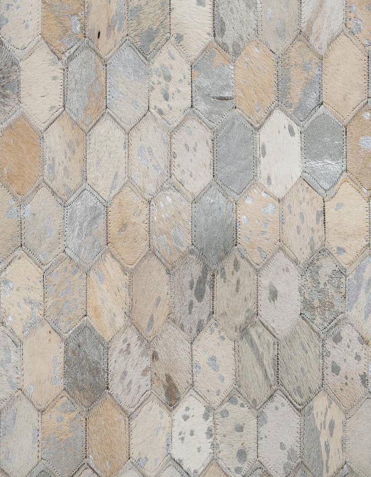 Detail image of  7' 10 x 9' 10 Cowhide Leather Rug