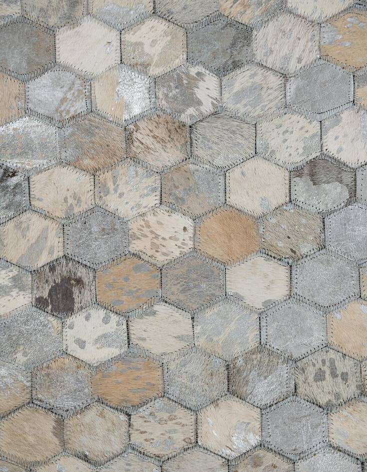 Detail image of  5' x 7' 10 Cowhide Leather Rug