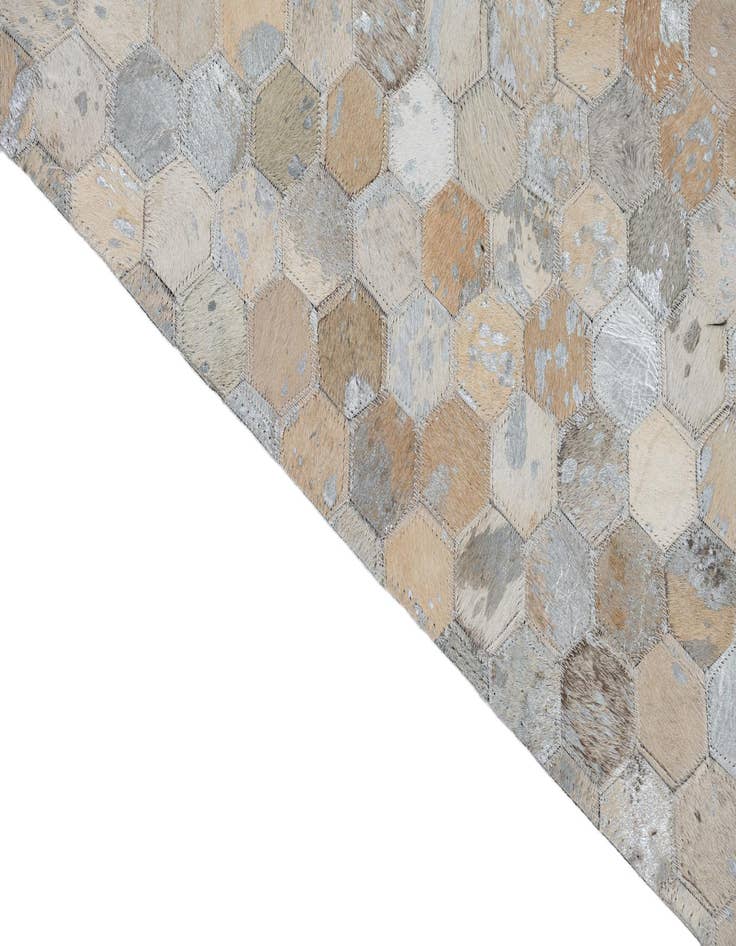 Detail image of  5' 1 x 7' 10 Cowhide Leather Rug