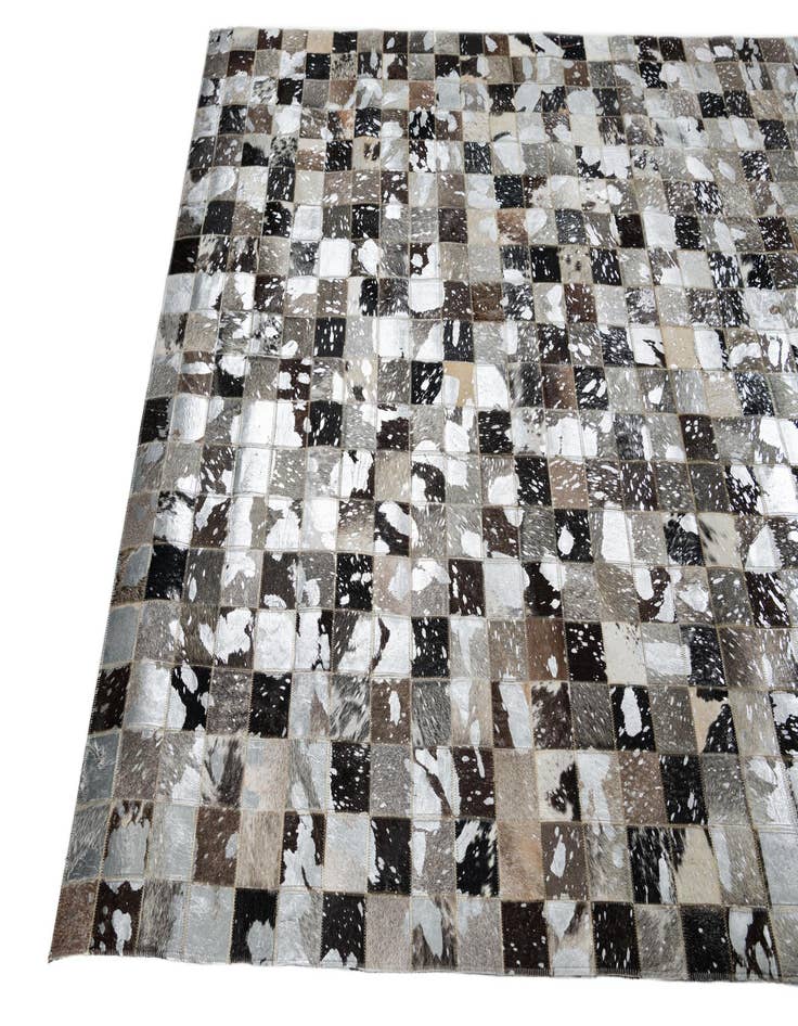 Detail image of  5' 1 x 8' 1 Cowhide Leather Rug