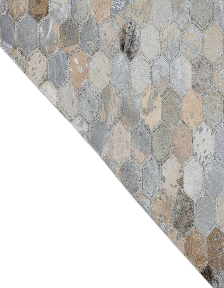 Detail image of  5' 2 x 7' 10 Cowhide Leather Rug