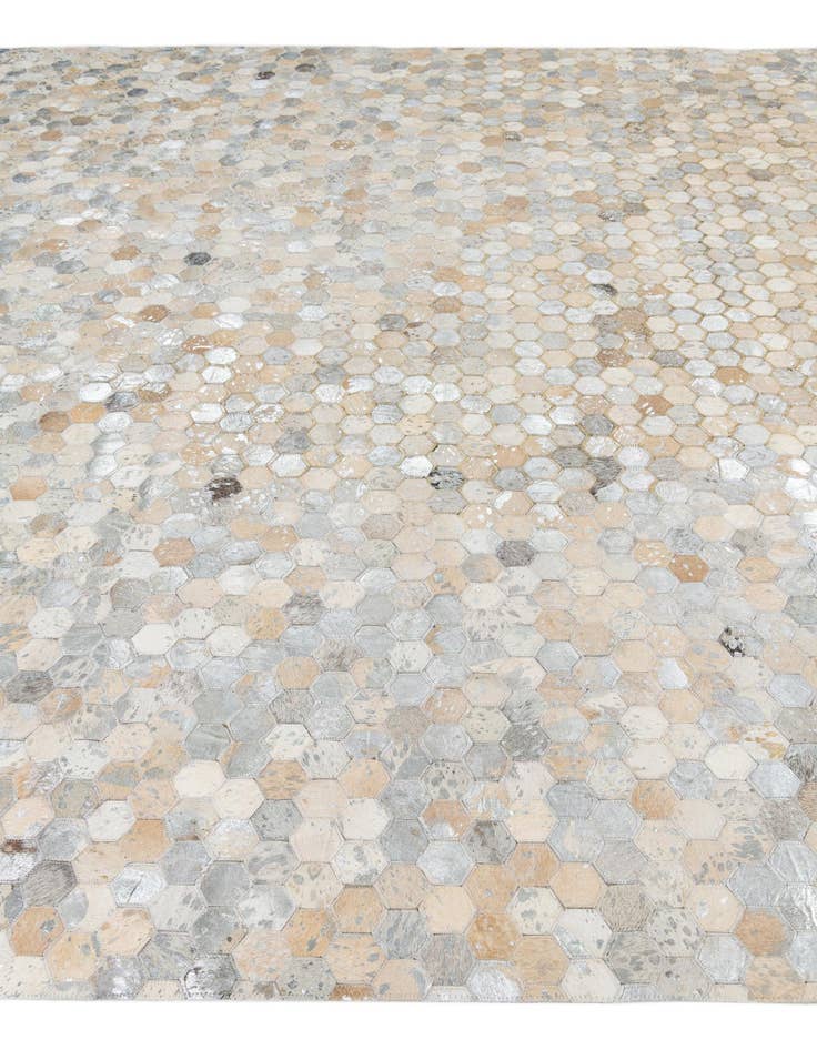 Detail image of  8' 1 x 9' 9 Cowhide Leather Rug