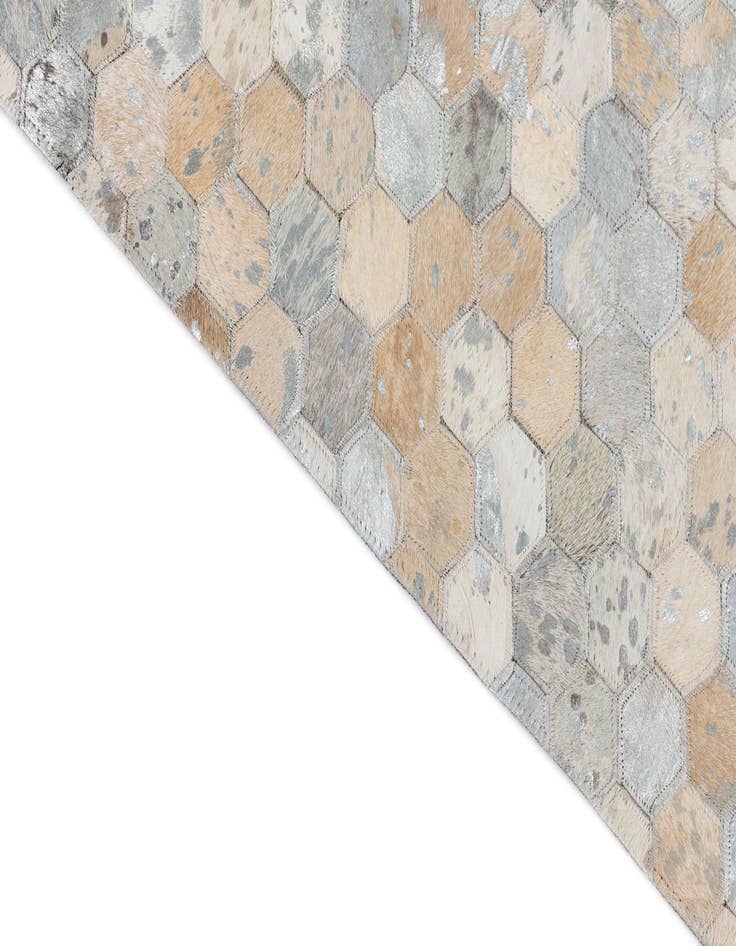 Detail image of  8' 1 x 9' 9 Cowhide Leather Rug