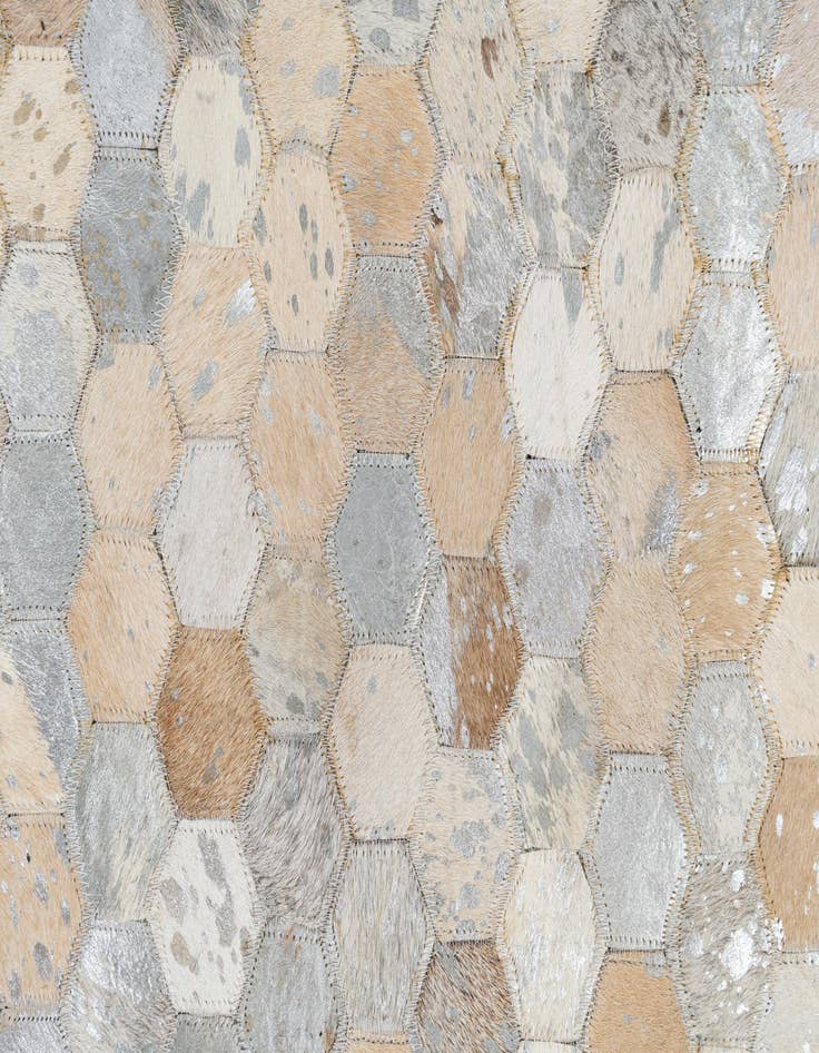 Detail image of  8' 1 x 9' 9 Cowhide Leather Rug