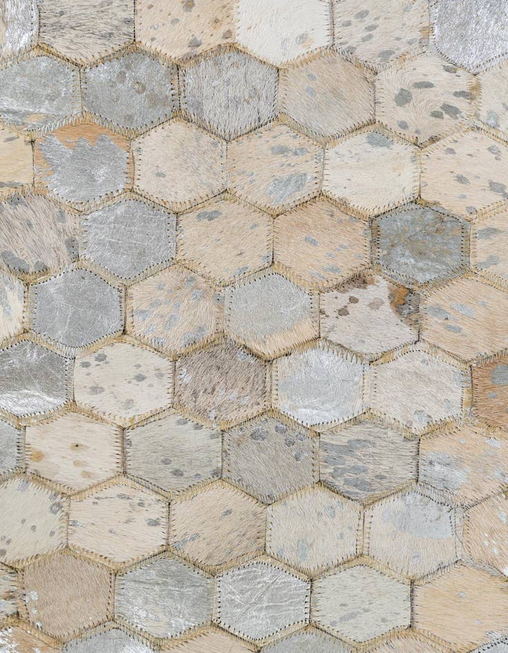 Detail image of  8' 1 x 9' 9 Cowhide Leather Rug