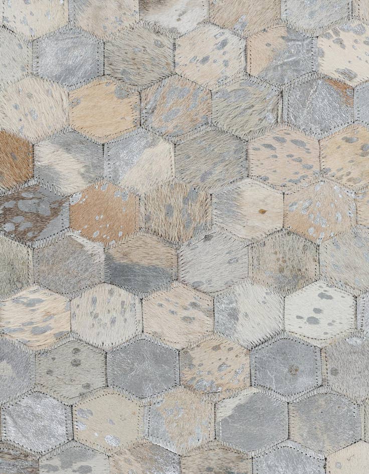 Detail image of  5' 1 x 7' 10 Cowhide Leather Rug