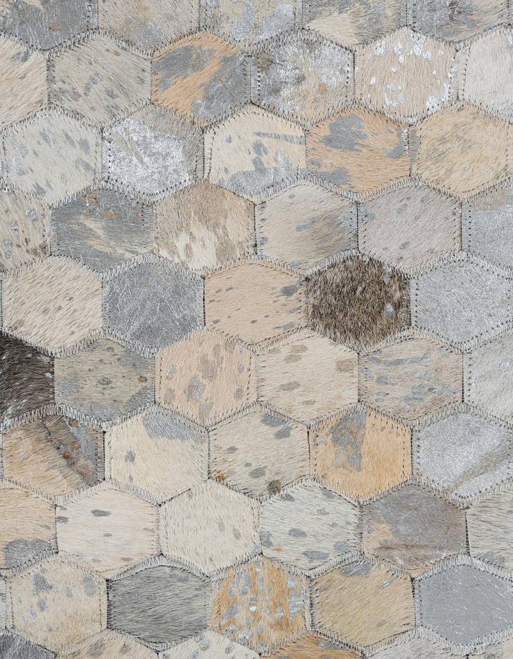 Detail image of  5' 1 x 7' 10 Cowhide Leather Rug