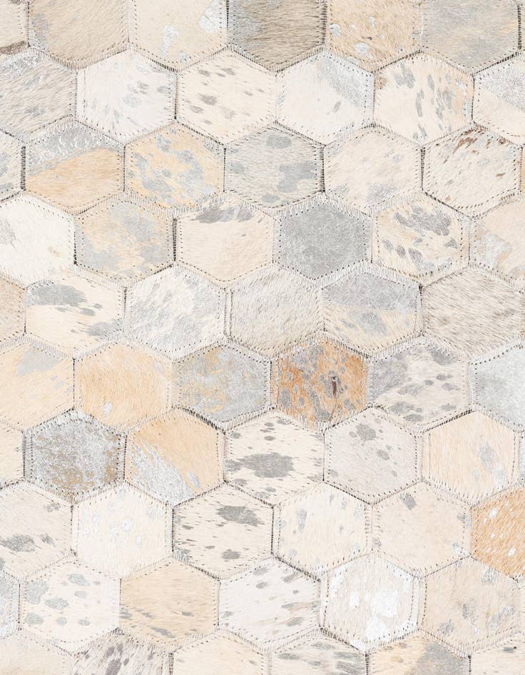 Detail image of  5' 1 x 8' Cowhide Leather Rug