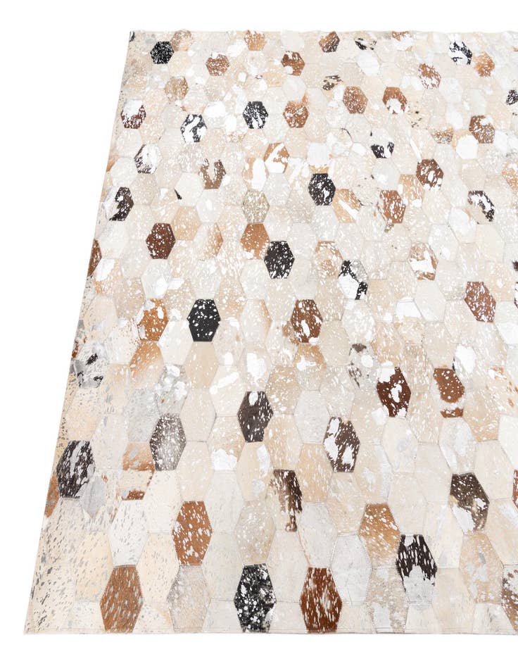 Detail image of  5' 1 x 7' 10 Cowhide Leather Rug