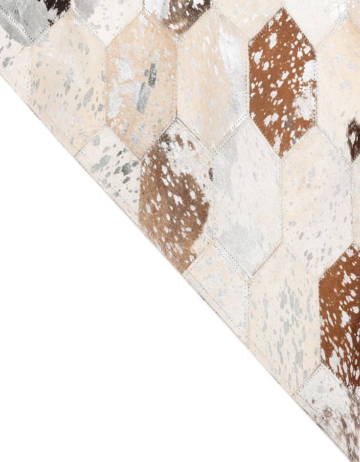 Detail image of  5' 1 x 7' 10 Cowhide Leather Rug