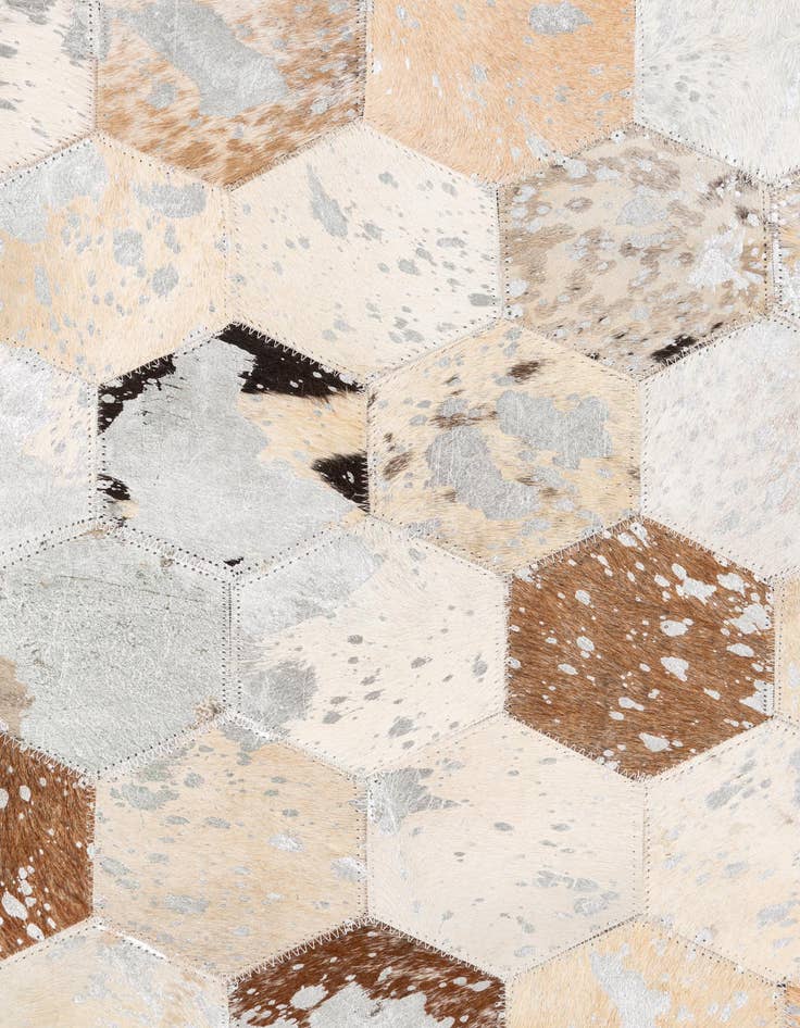 Detail image of  5' 1 x 7' 10 Cowhide Leather Rug