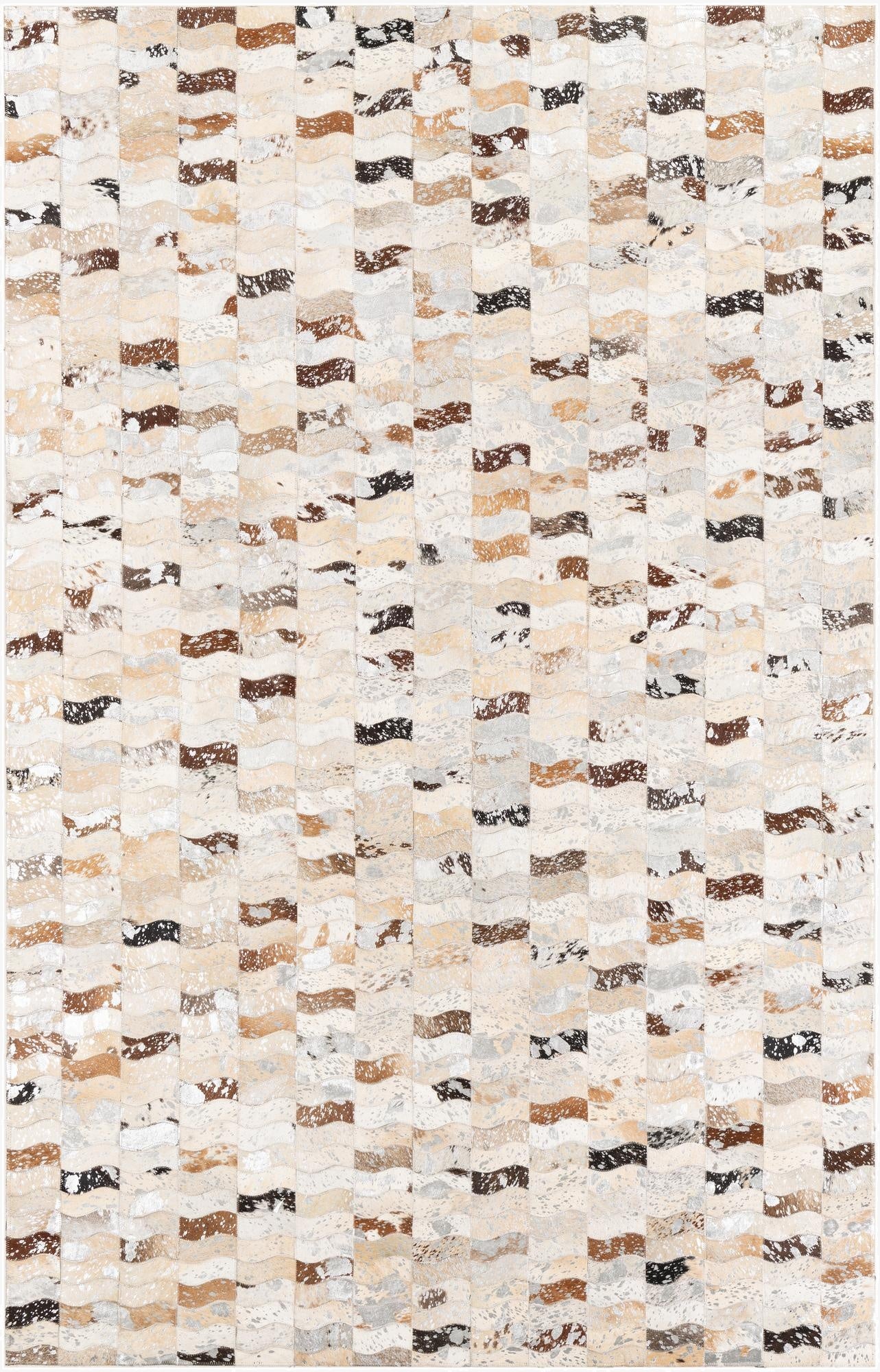  5' x 7' 10 Cowhide Leather Rug