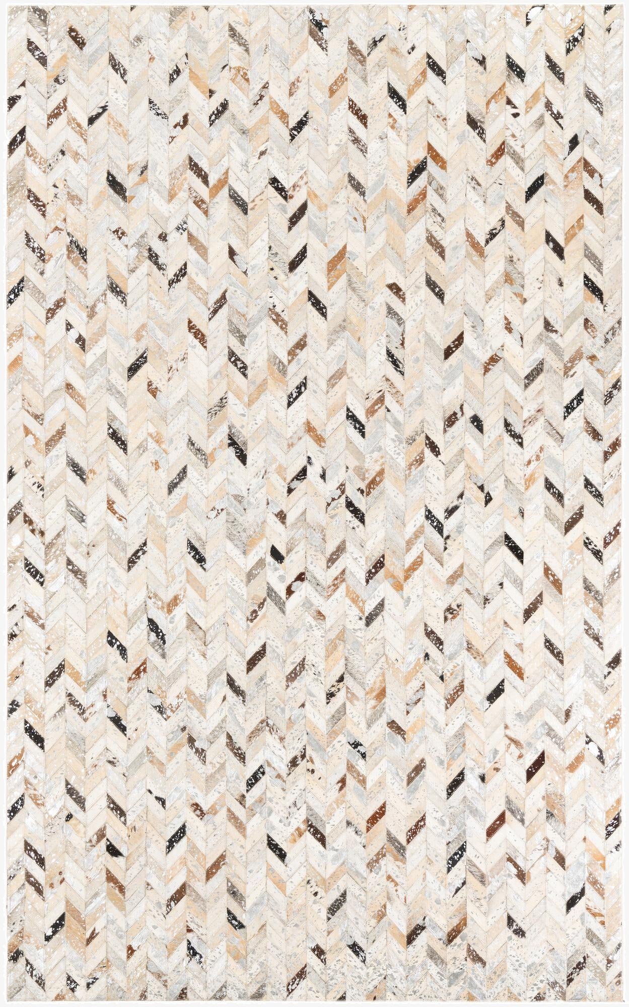  4' 10 x 8' Cowhide Leather Rug