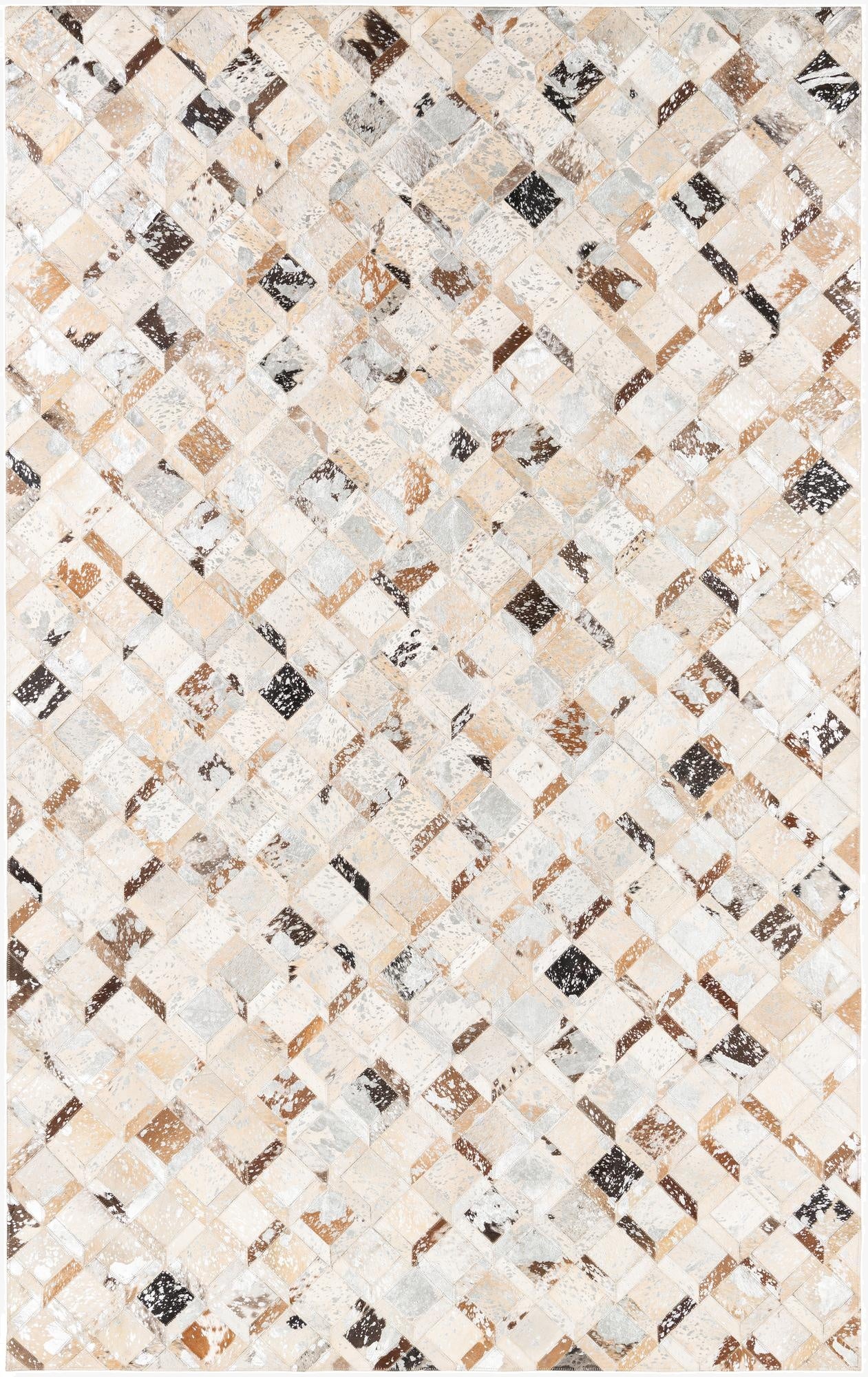  5' x 8' Cowhide Leather Rug