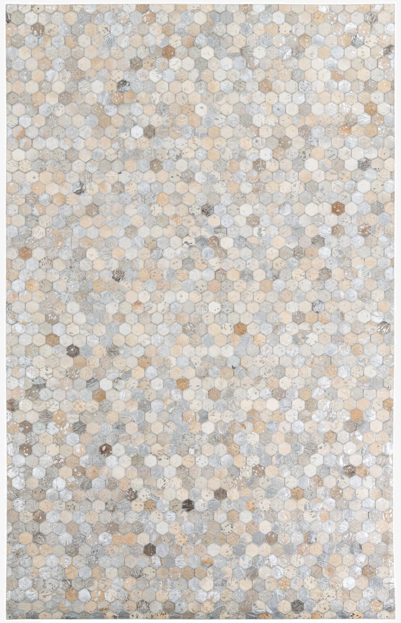  5' 1 x 8' Cowhide Leather Rug