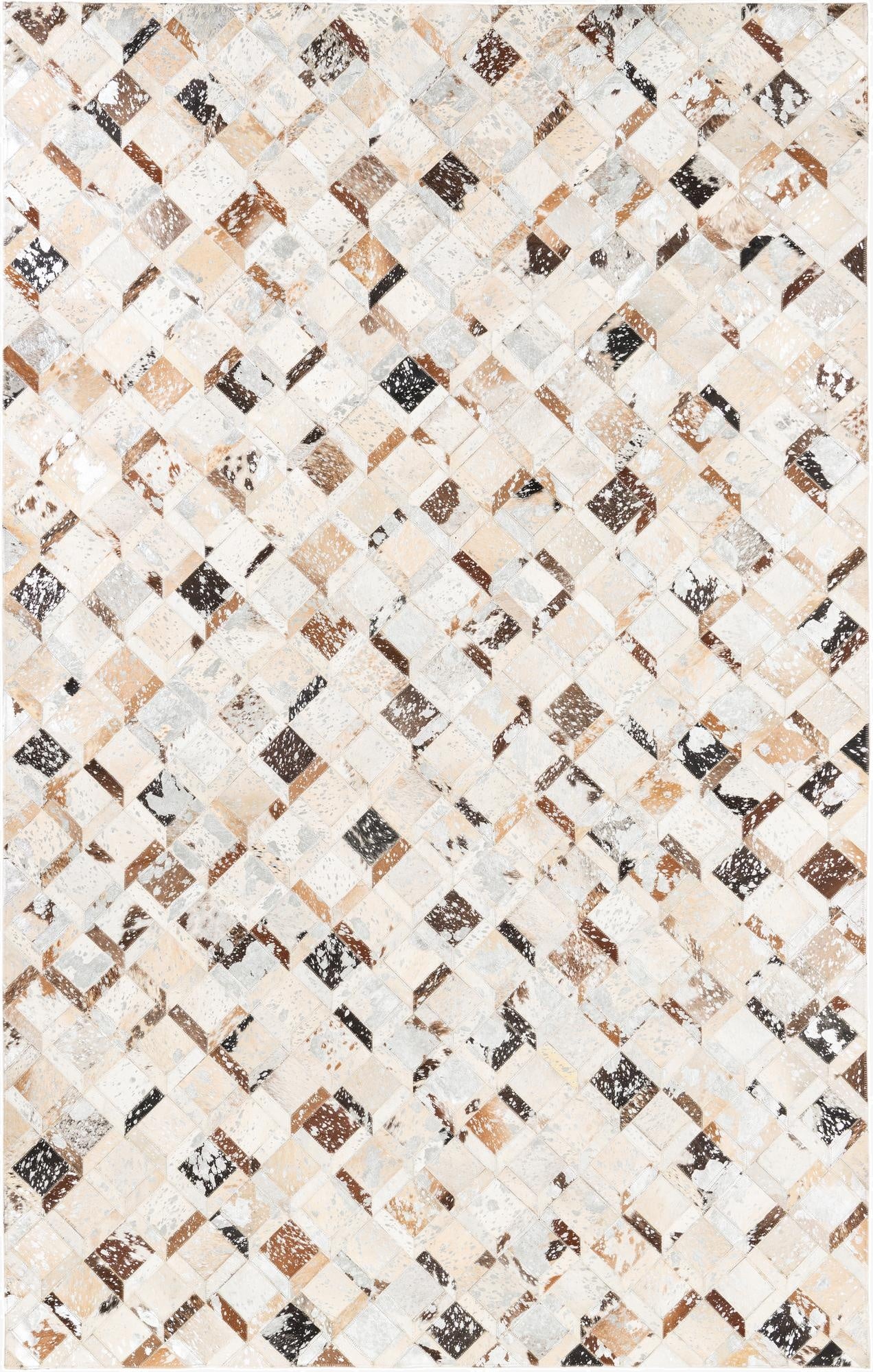  5' x 7' 10 Cowhide Leather Rug