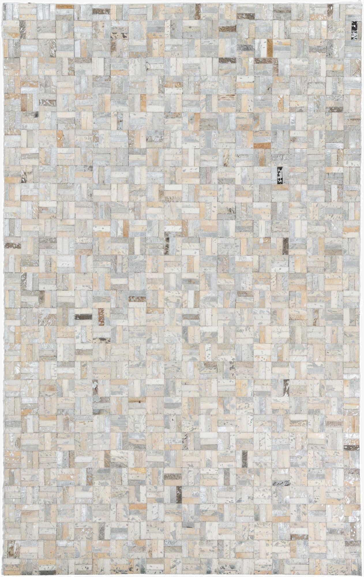  5' x 7' 10 Cowhide Leather Rug