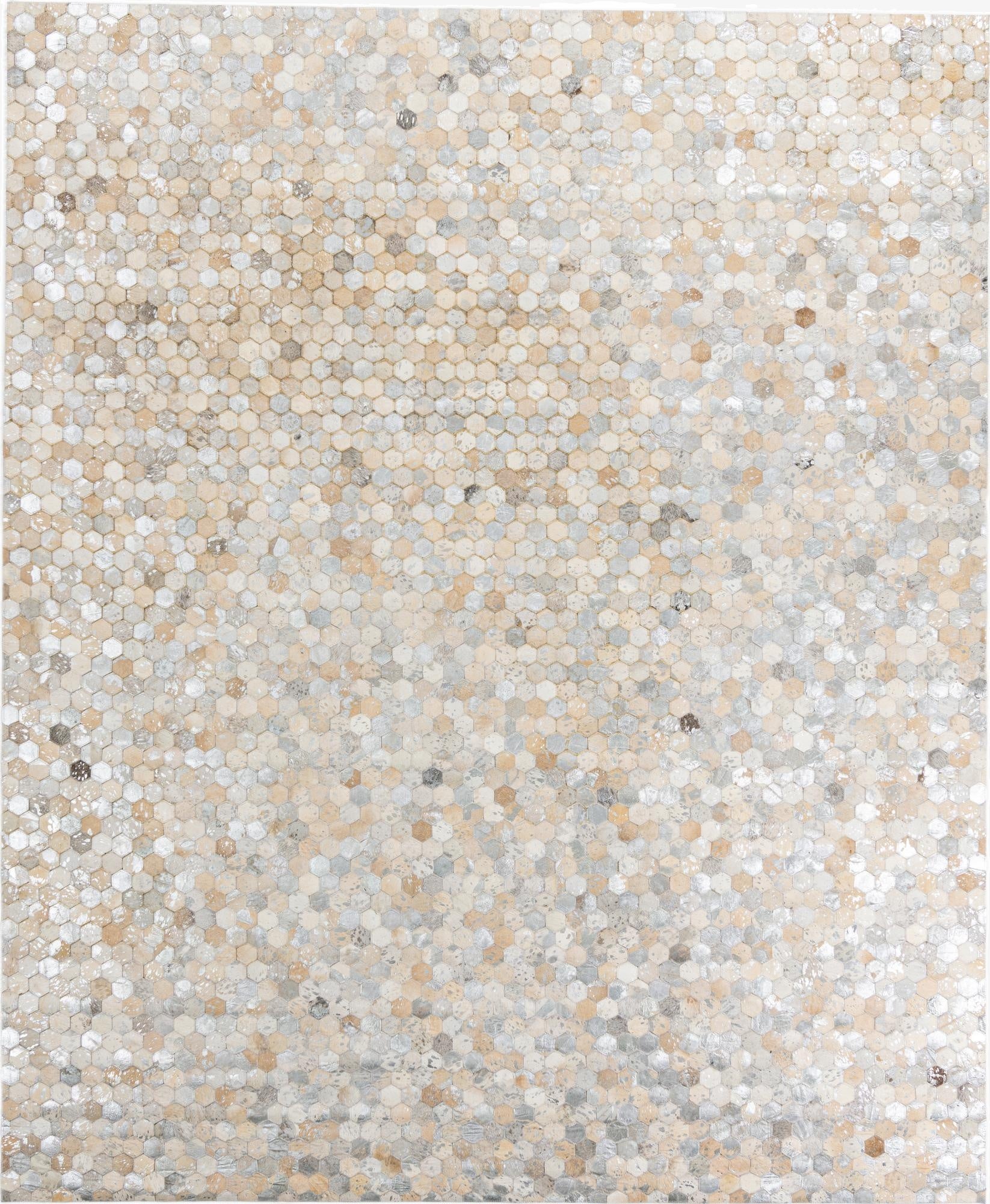  8' 1 x 9' 9 Cowhide Leather Rug